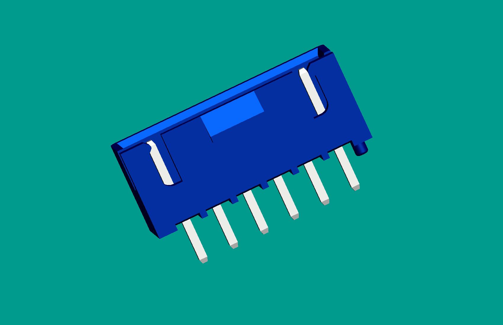XH帶扣帶定位針座-6直針 藍色PA66