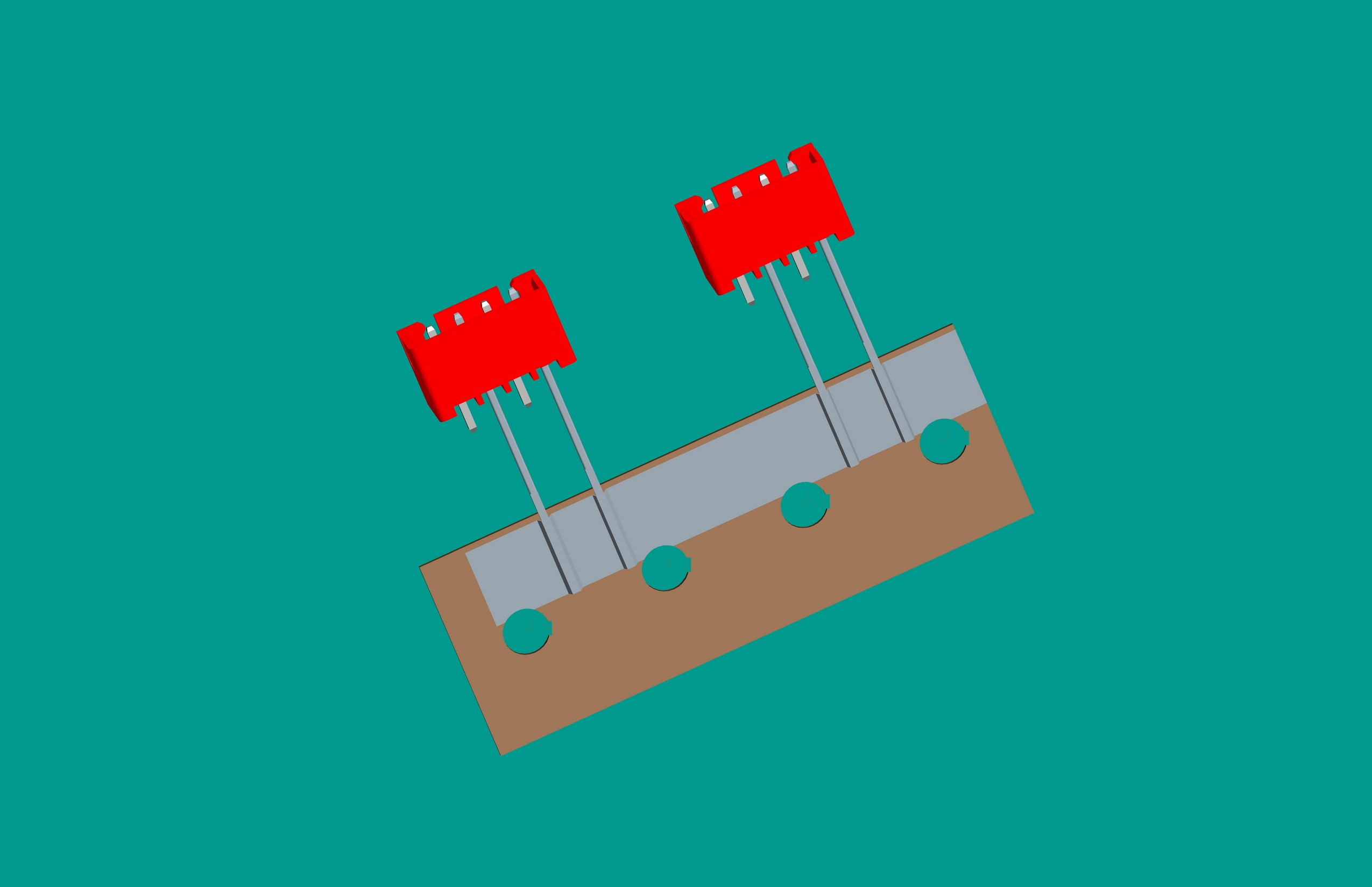 XH-4A編帶立式針座紅色/間距25.4mm(1,3短針)