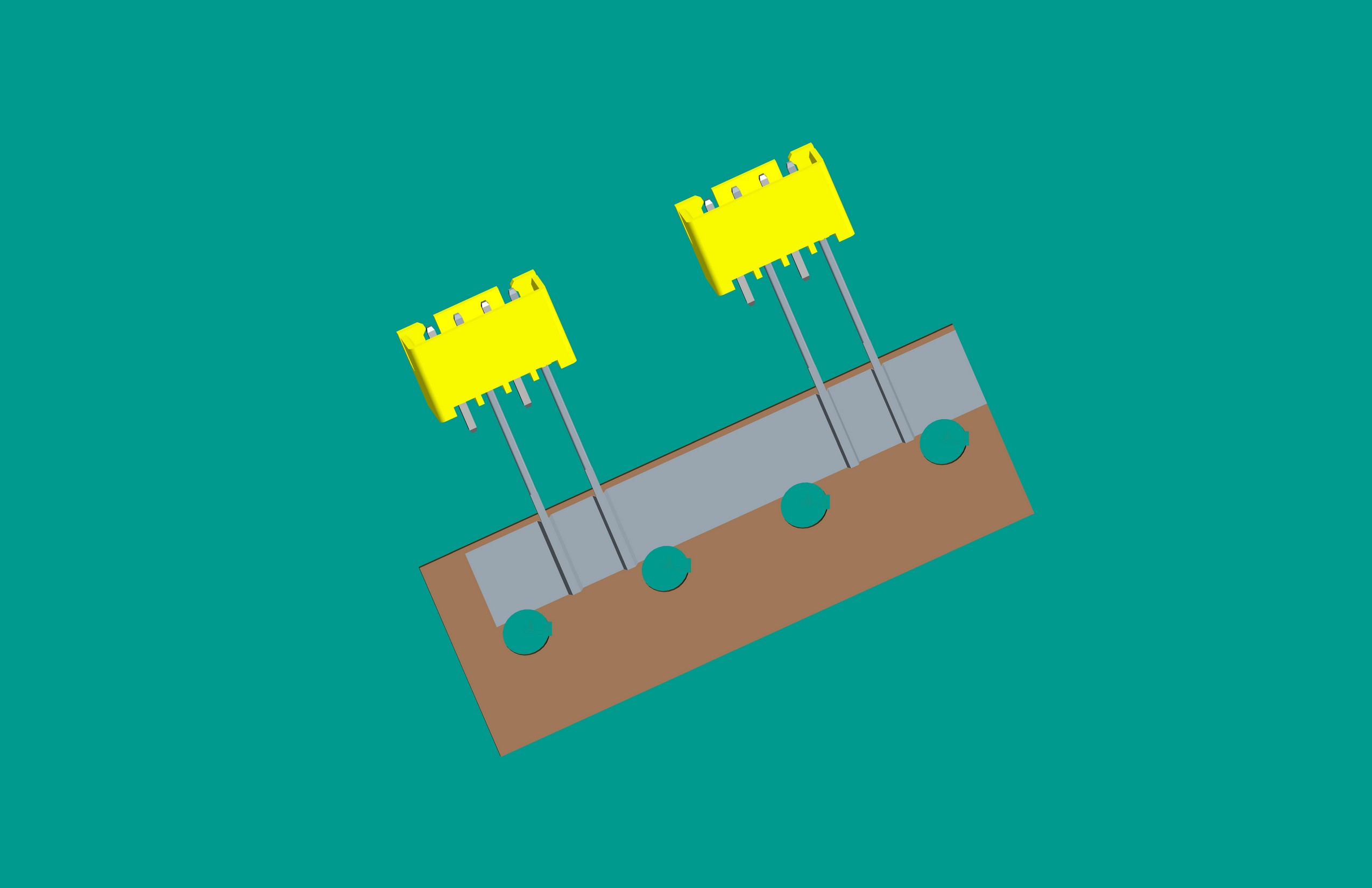 XH-4A編帶立式針座黃色/間距25.4mm(1,3短針)12mm,反向