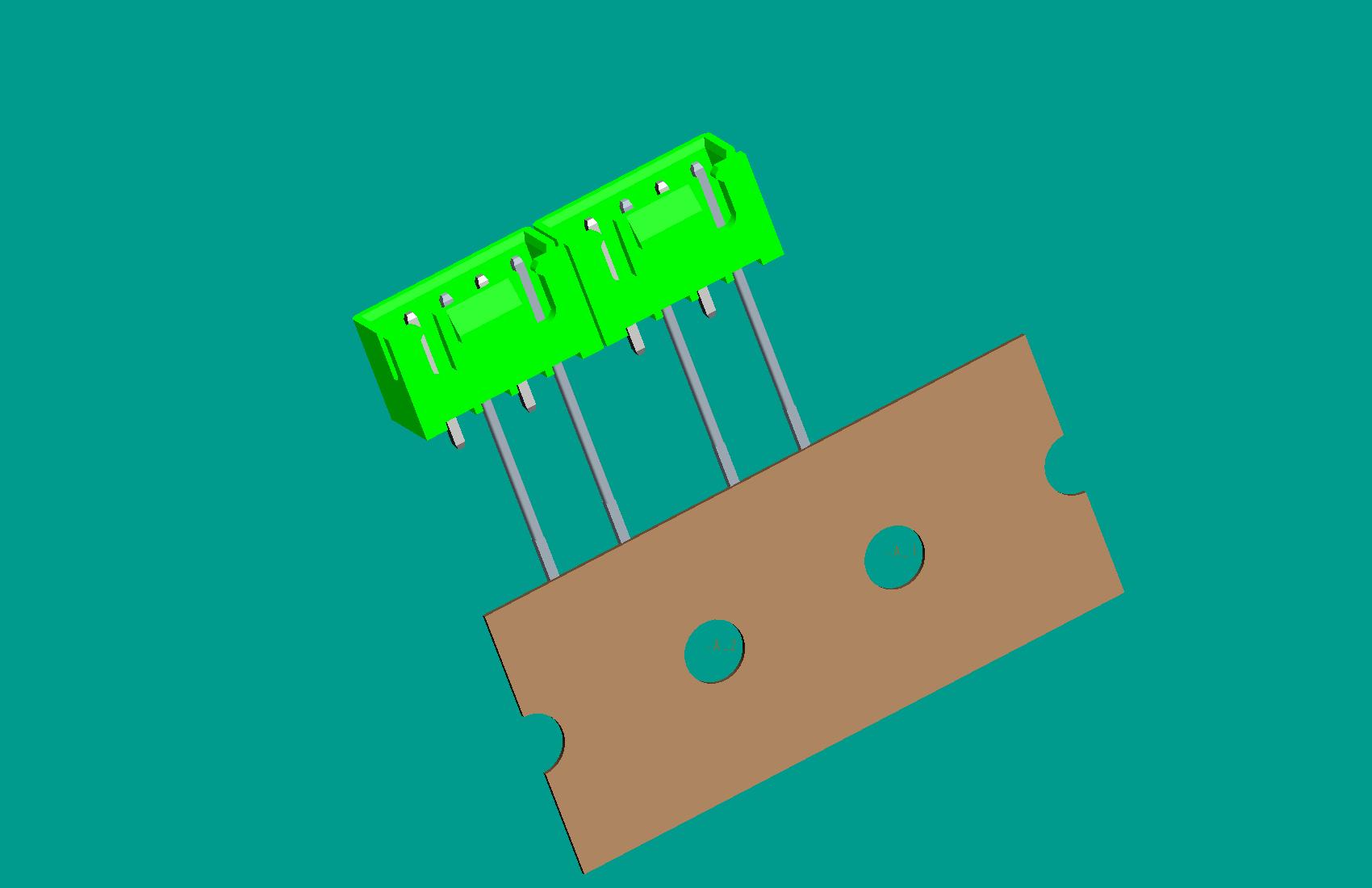 XH-4A(帶扣)立式針座綠色/編帶(步距12.7,1、3長針，反向，10mm，短針外漏長2.5mm)高灼熱絲