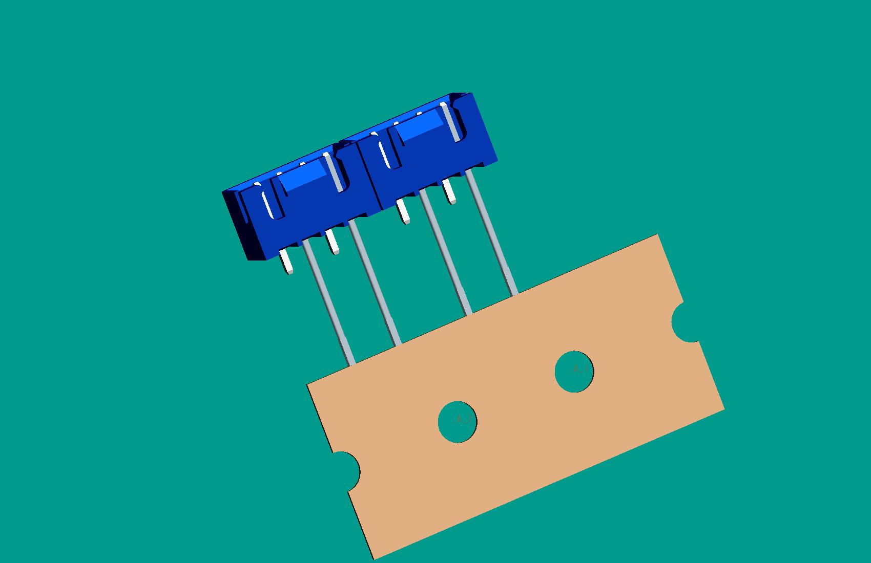 XH-4A(帶扣)立式針座藍色/編帶(步距12.7,1、3長針，反向，10mm，短針外漏長2.5mm)高灼熱絲