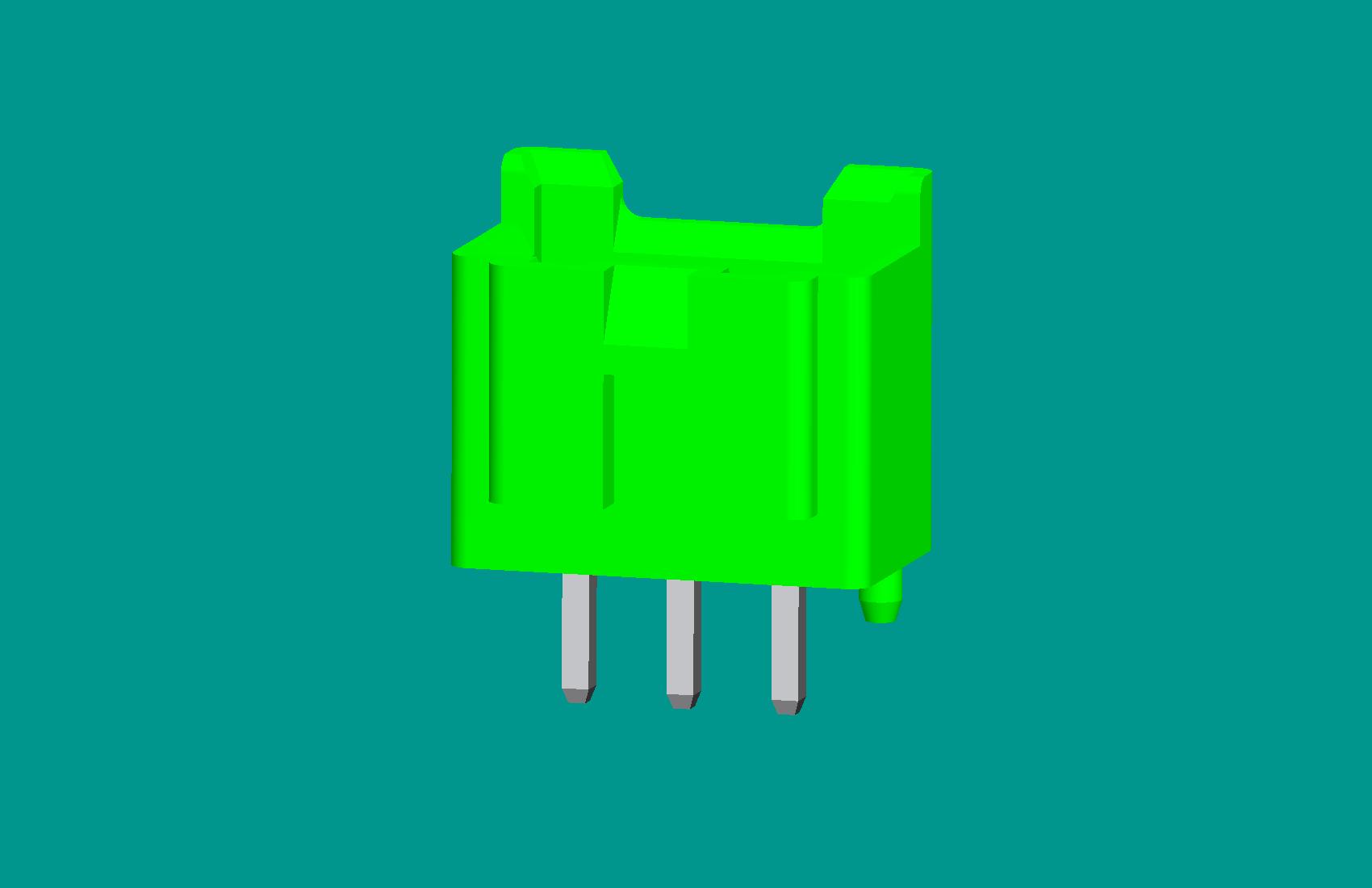 B3B-XH-K3立式針座綠色/普通PA66/海爾