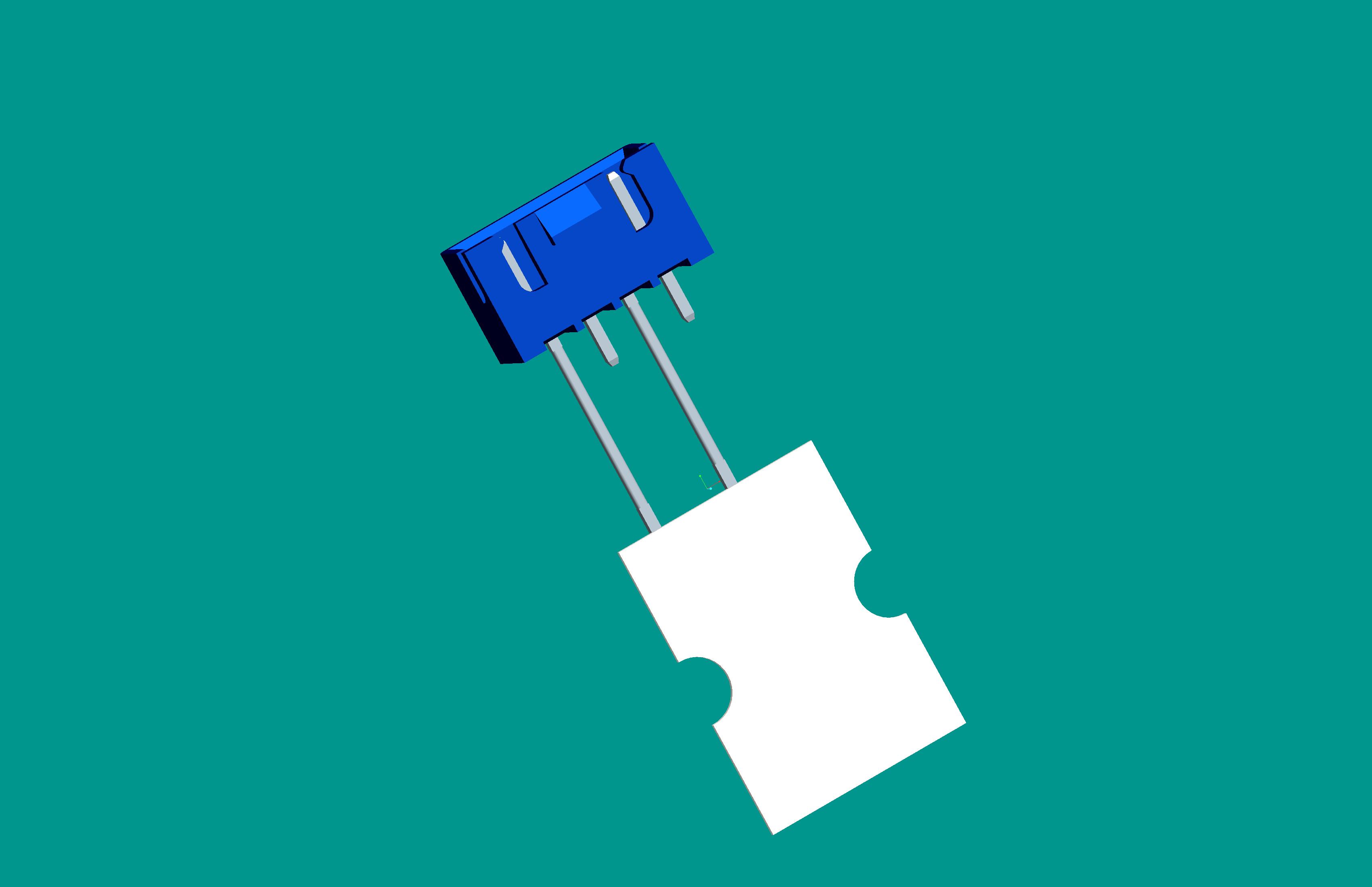 XH-4A(帶扣)立式針座藍色/編帶(步距12.7,2、4長針，反向，10mm，短針外漏長2.9mm)PA66